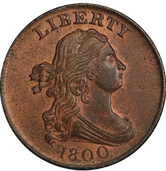 image for: 1/2C 1800 PCGS MS63 RB CAC