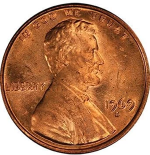 image for: 1C 1969-S DOUBLED DIE OBVERSE. PCGS MS63 RD CAC