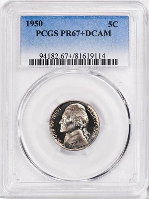 image for: 5C 1950 PCGS PR67+ DCAM