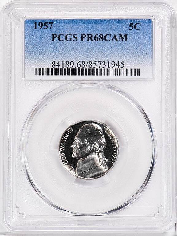 image for: 5C 1957 PCGS PR68 CAM