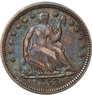 image for: H10C 1853-O NO ARROWS. PCGS XF45
