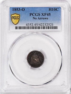 image for: H10C 1853-O NO ARROWS. PCGS XF45