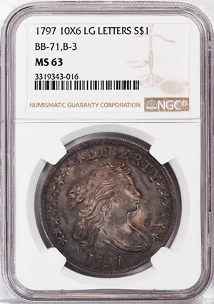 image for: $1 1797 10X6. LARGE LETTERS. NGC MS63