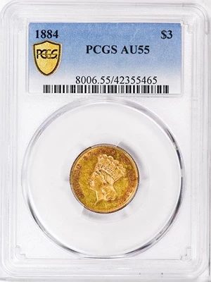 image for: $3 1884 PCGS AU55