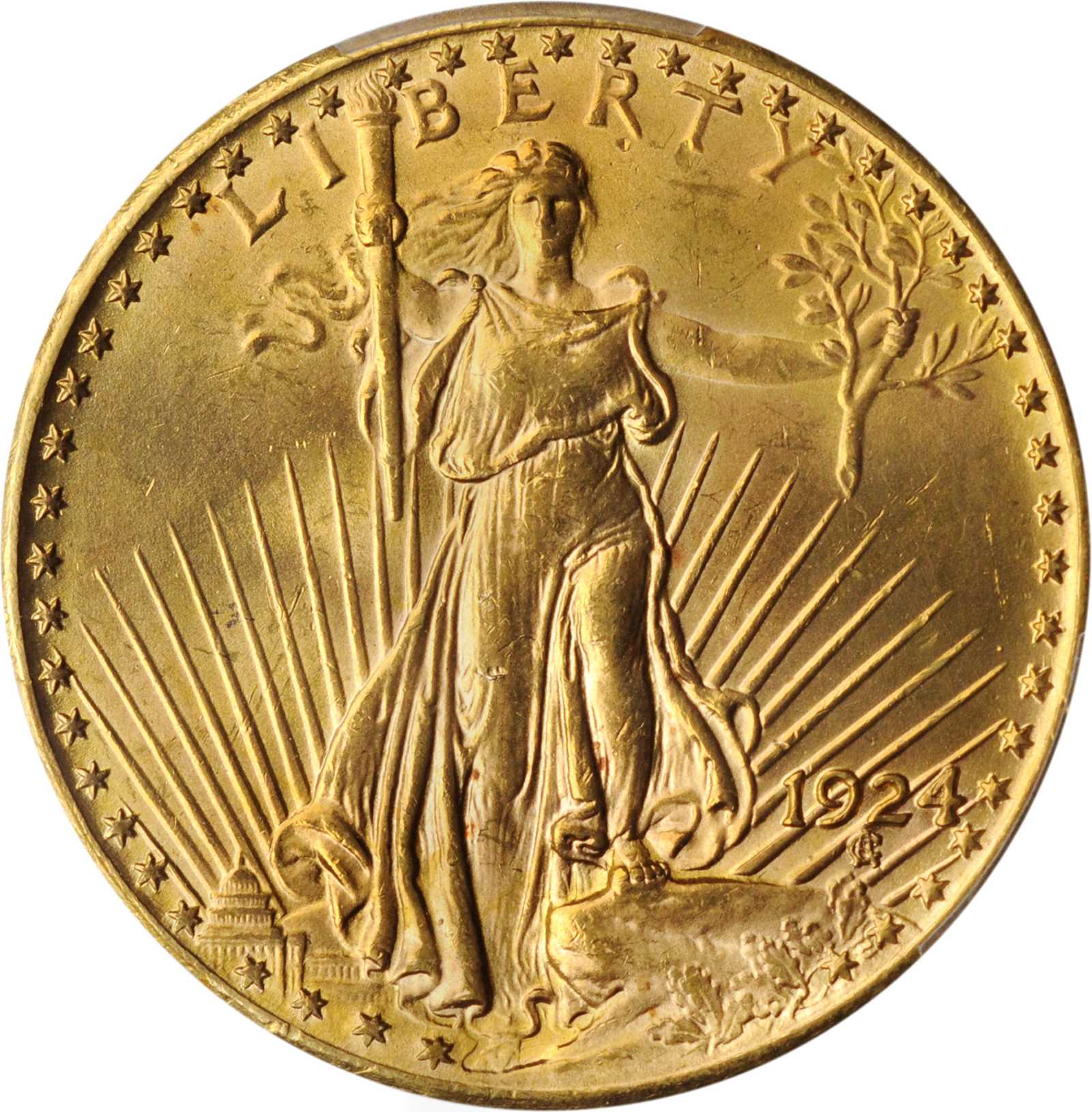 1924 Saint-Gaudens Double Eagle. Unc Details--Altered Surfaces (PCGS).