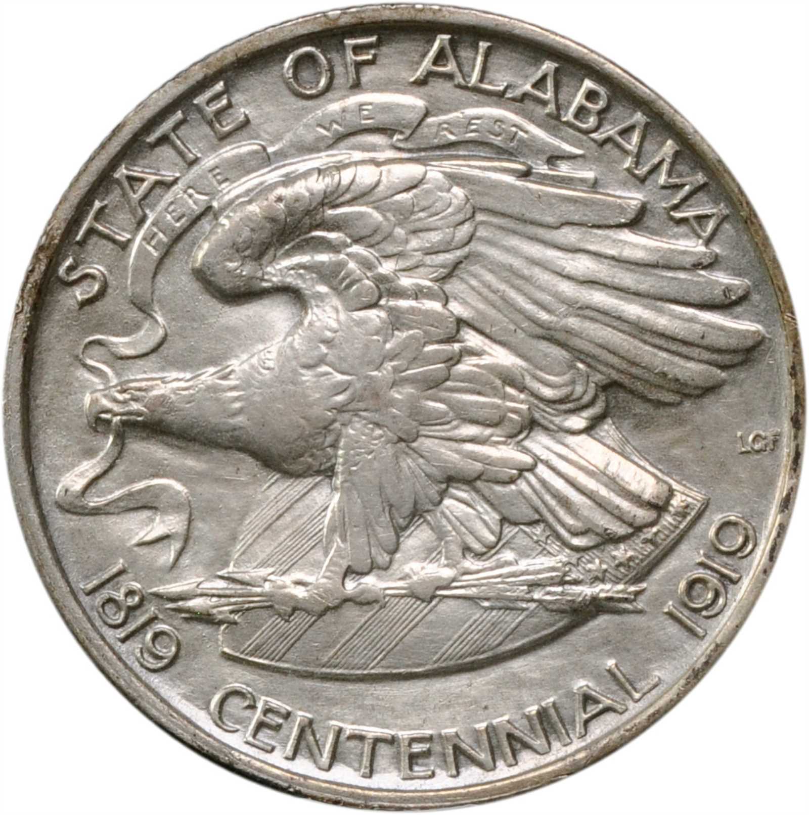 1921 50c Alabama, 2x2 AU53 thumbnail 2
