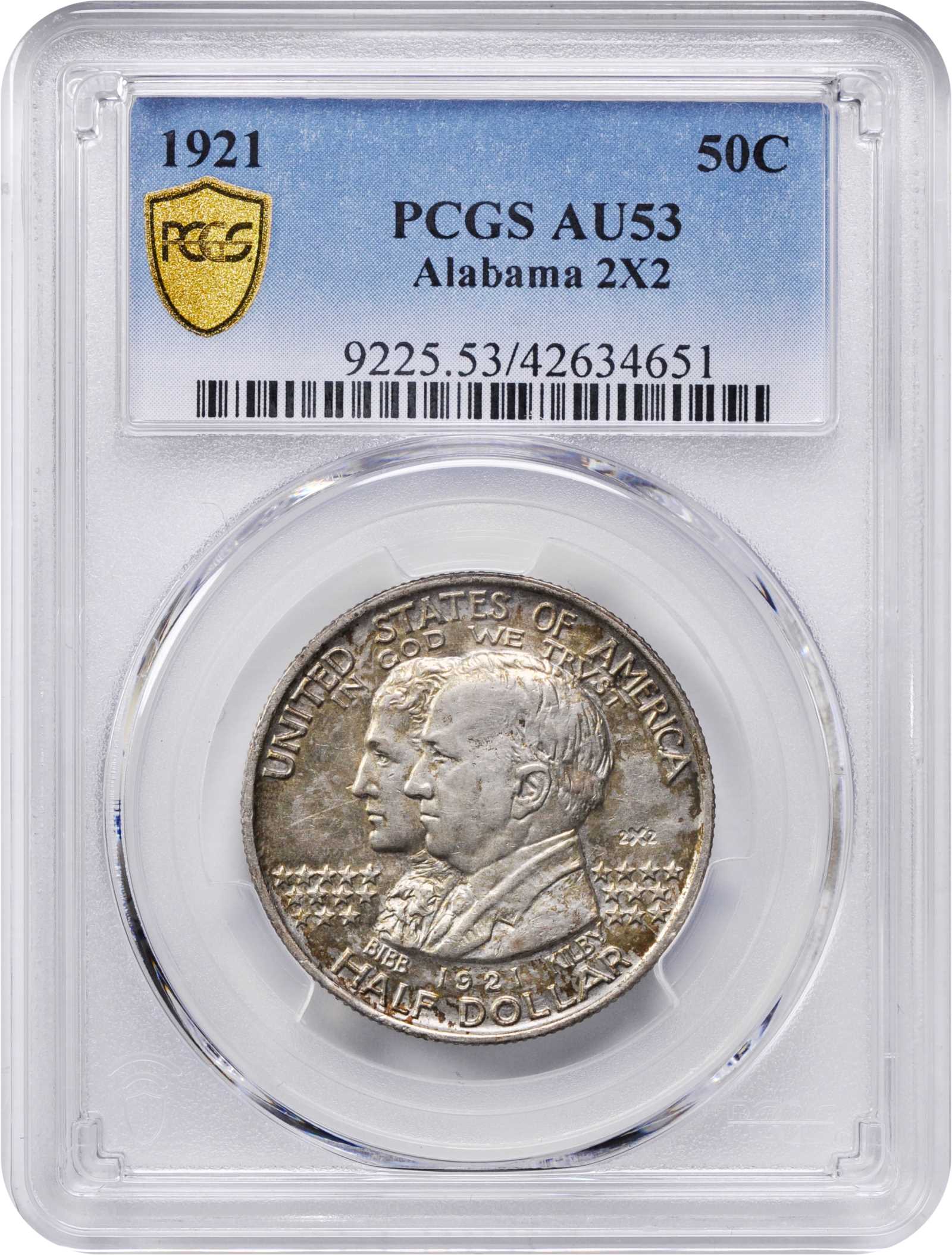 1921 50c Alabama, 2x2 AU53 thumbnail 3