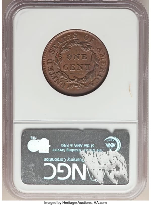 image for: 1817 1C 13 Stars, N-14, R.1, MS62 Brown NGC. NGC Census: (7/21). PCGS Population: (3/7). MS62. Mintage 3,948,400. ...