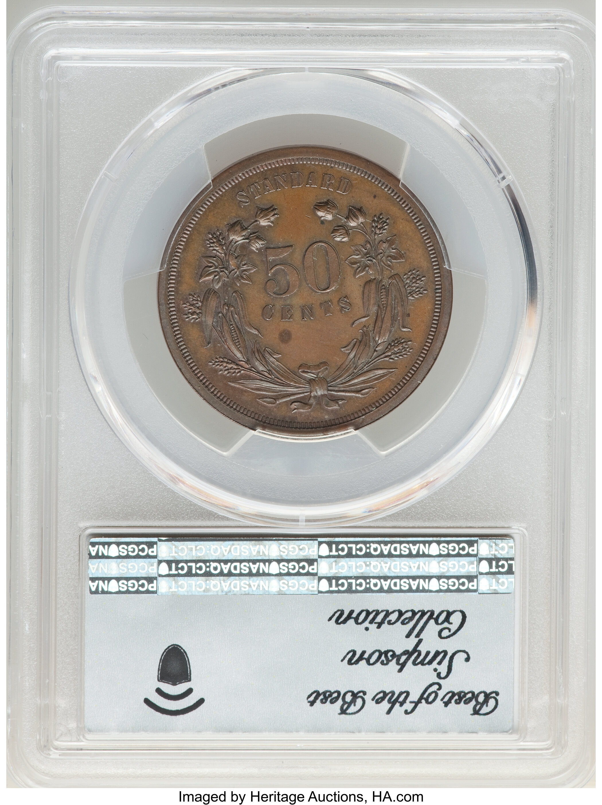 image for: 1870 50C Standard Silver Half Dollar, Judd-930, Pollock-1035, High R.7, PR65 Brown PCGS....