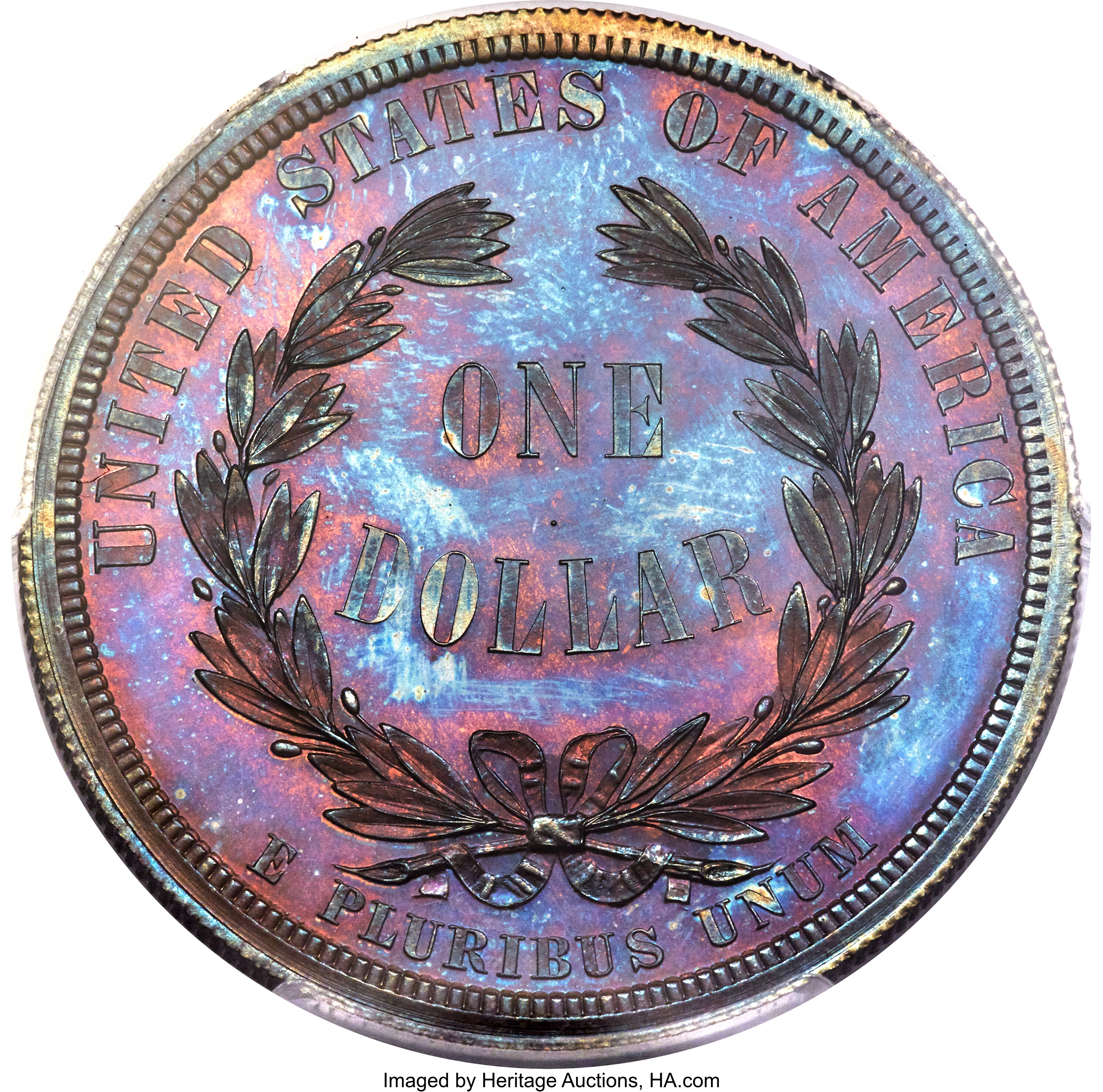 image for: 1876 $1 Dollar, Judd-1468, Pollock-1619, R.7, PR67+ Red and Brown PCGS....