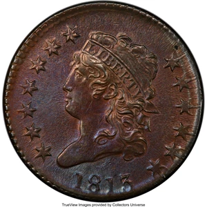 image for: 1813 1C S-292, B-2, R.2, MS63 Brown PCGS....