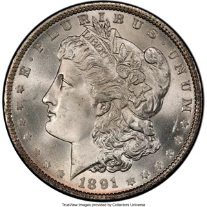 image for: 1891 $1 MS66 PCGS....