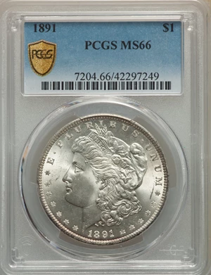 image for: 1891 $1 MS66 PCGS....