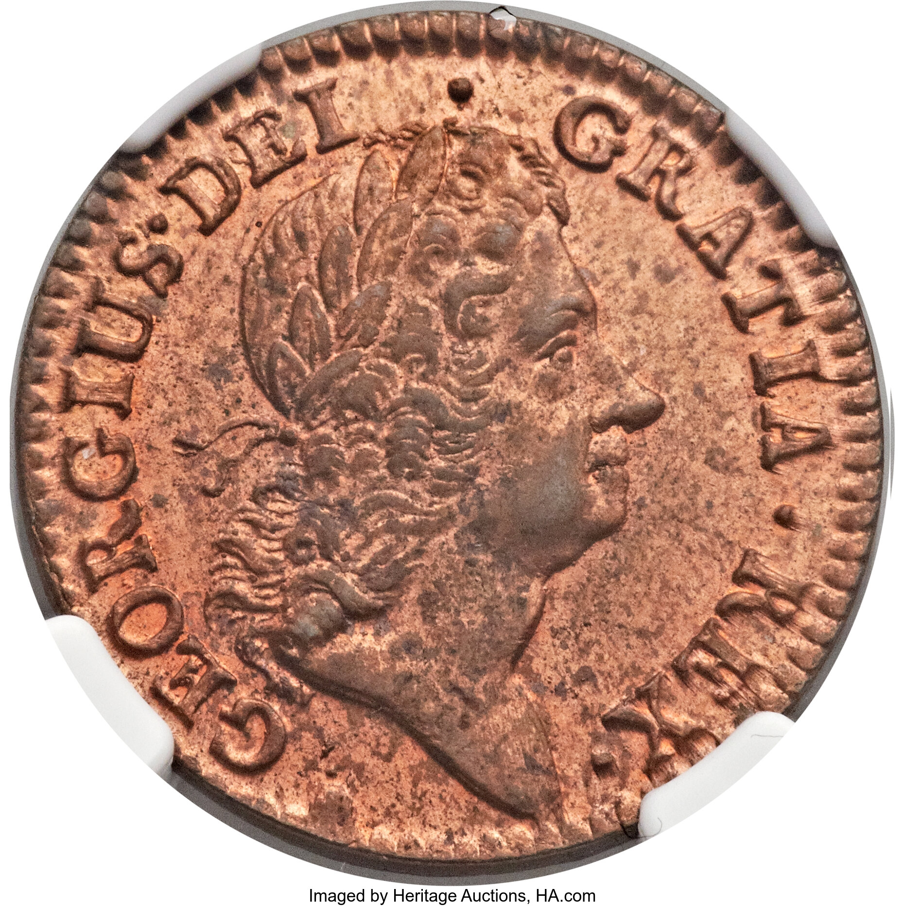 image for: 1723 1/2 P Hibernia Halfpenny MS64 Red NGC. M. 4.74-Gb.11, W-13120, R.4. ...