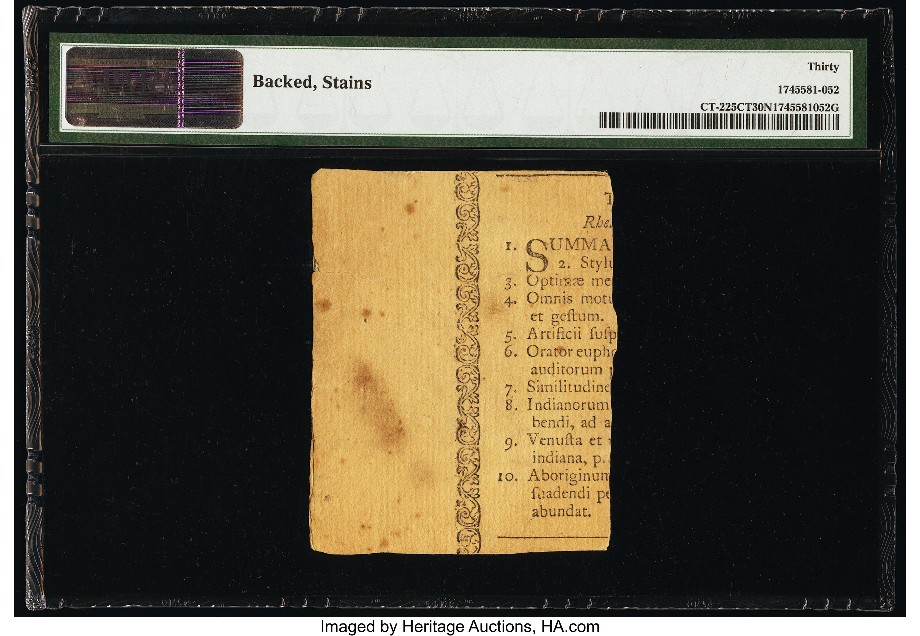 image for: Uncancelled Connecticut March 1, 1780 40s Contemporary Counterfeit PMG Very Fine 30 Net....