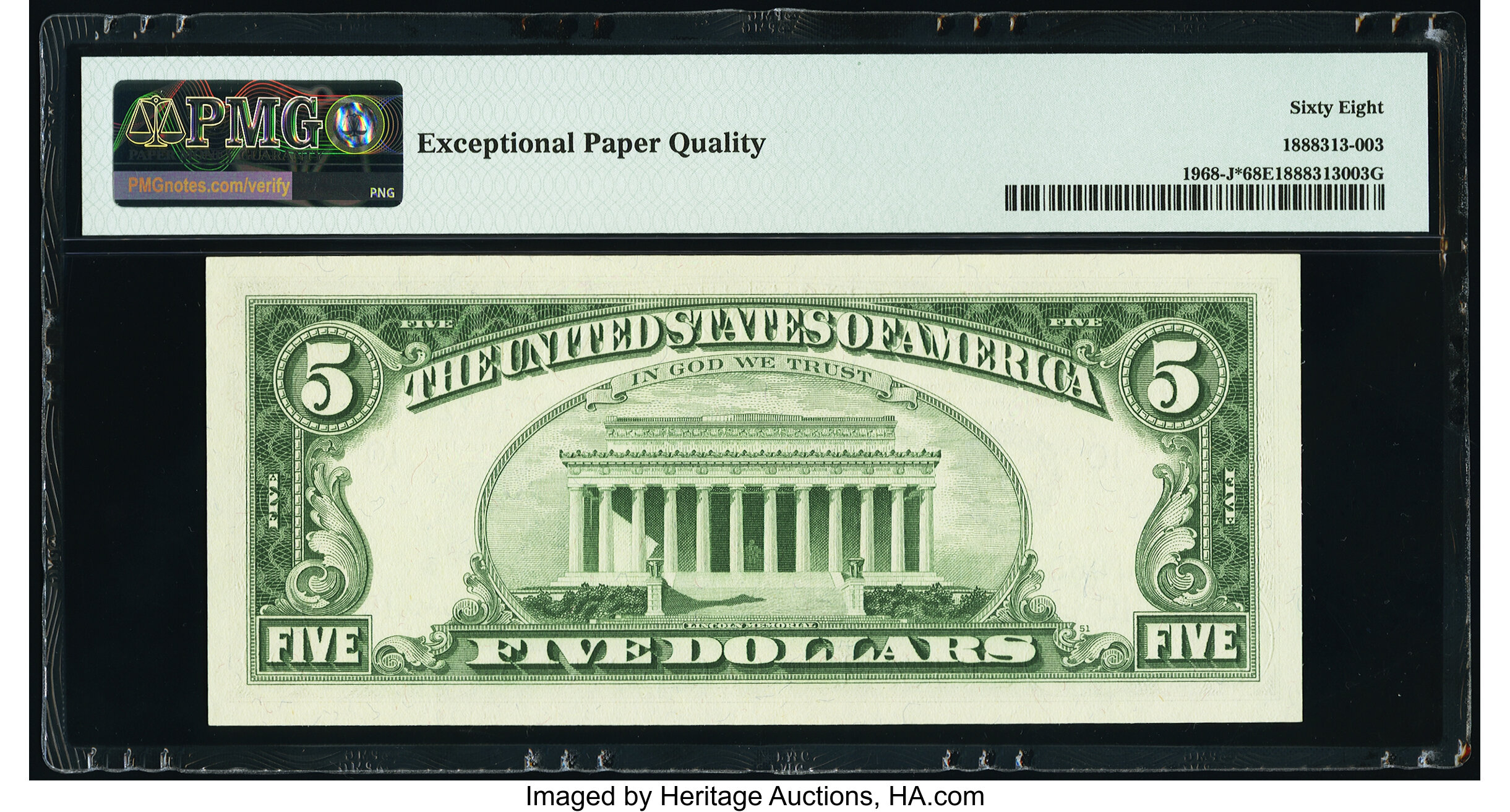 image for: Fr. 1968-J* $5 1963A Federal Reserve Star Note. PMG Superb Gem Unc 68 EPQ....