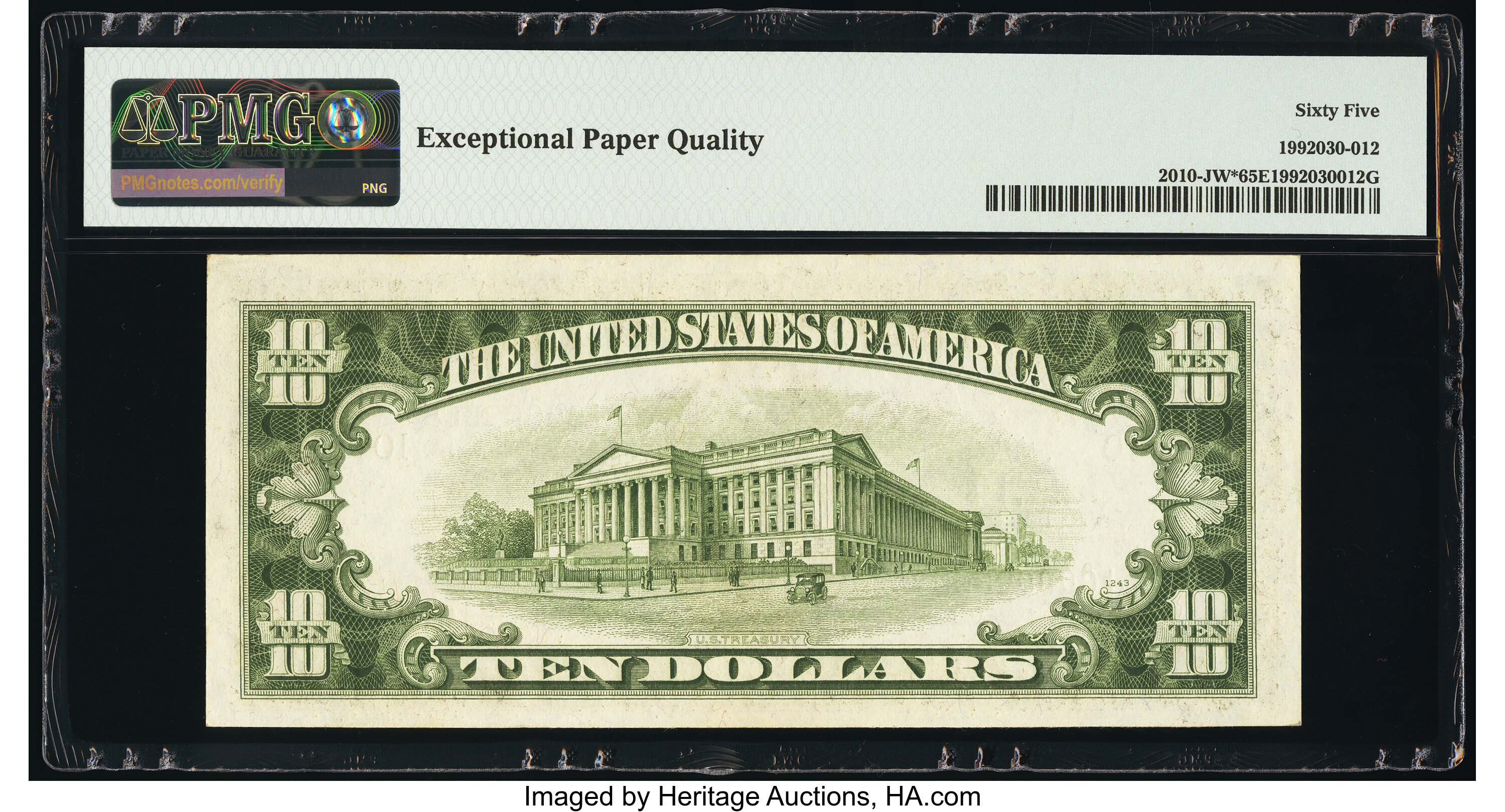 image for: Low Serial Number 9865 Fr. 2010-J* $10 1950 Wide Federal Reserve Star Note. PMG Gem Uncirculated 65 EPQ....