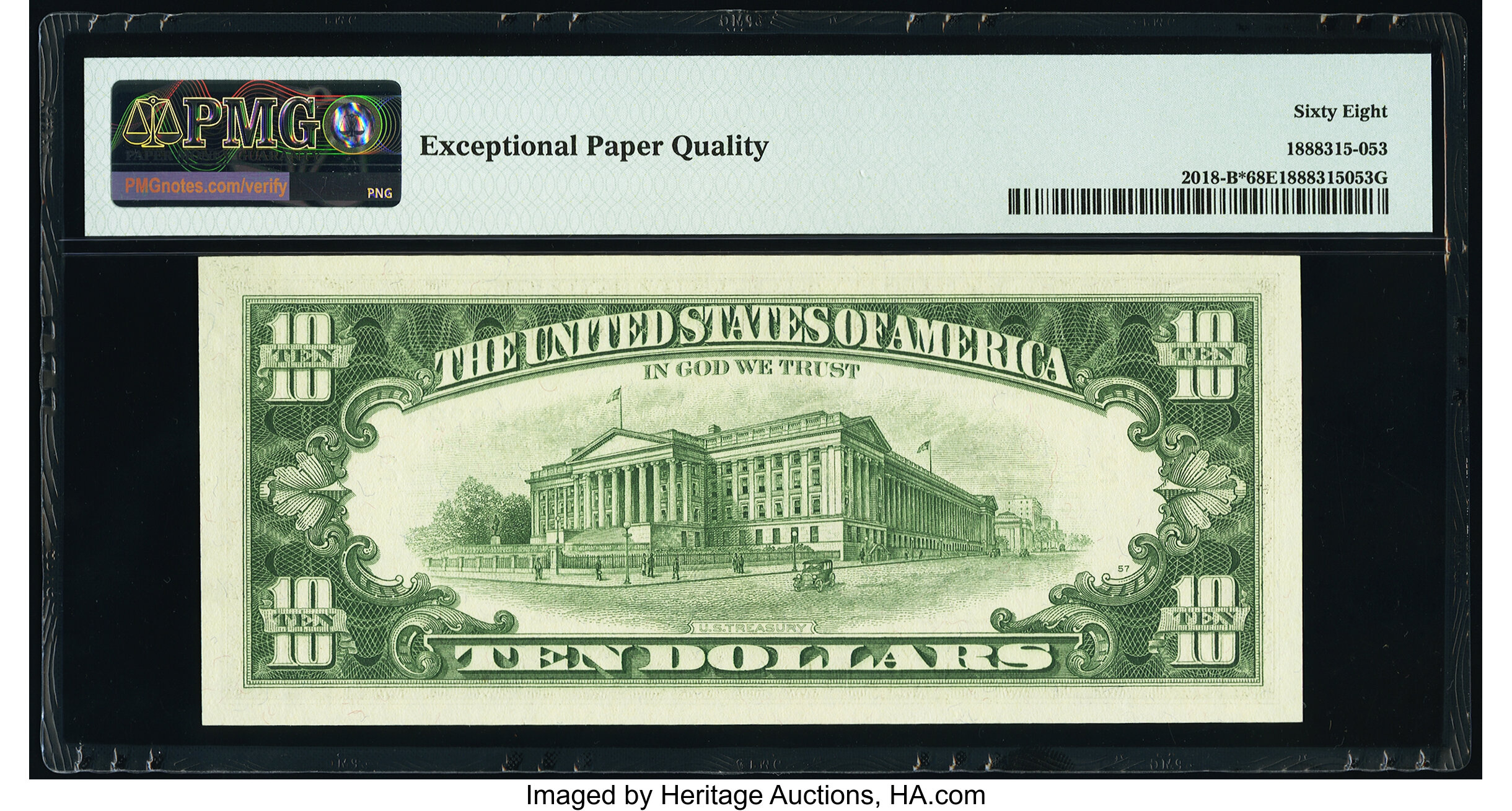 image for: Fr. 2018-B* $10 1969 Federal Reserve Star Note. PMG Superb Gem Unc 68 EPQ....