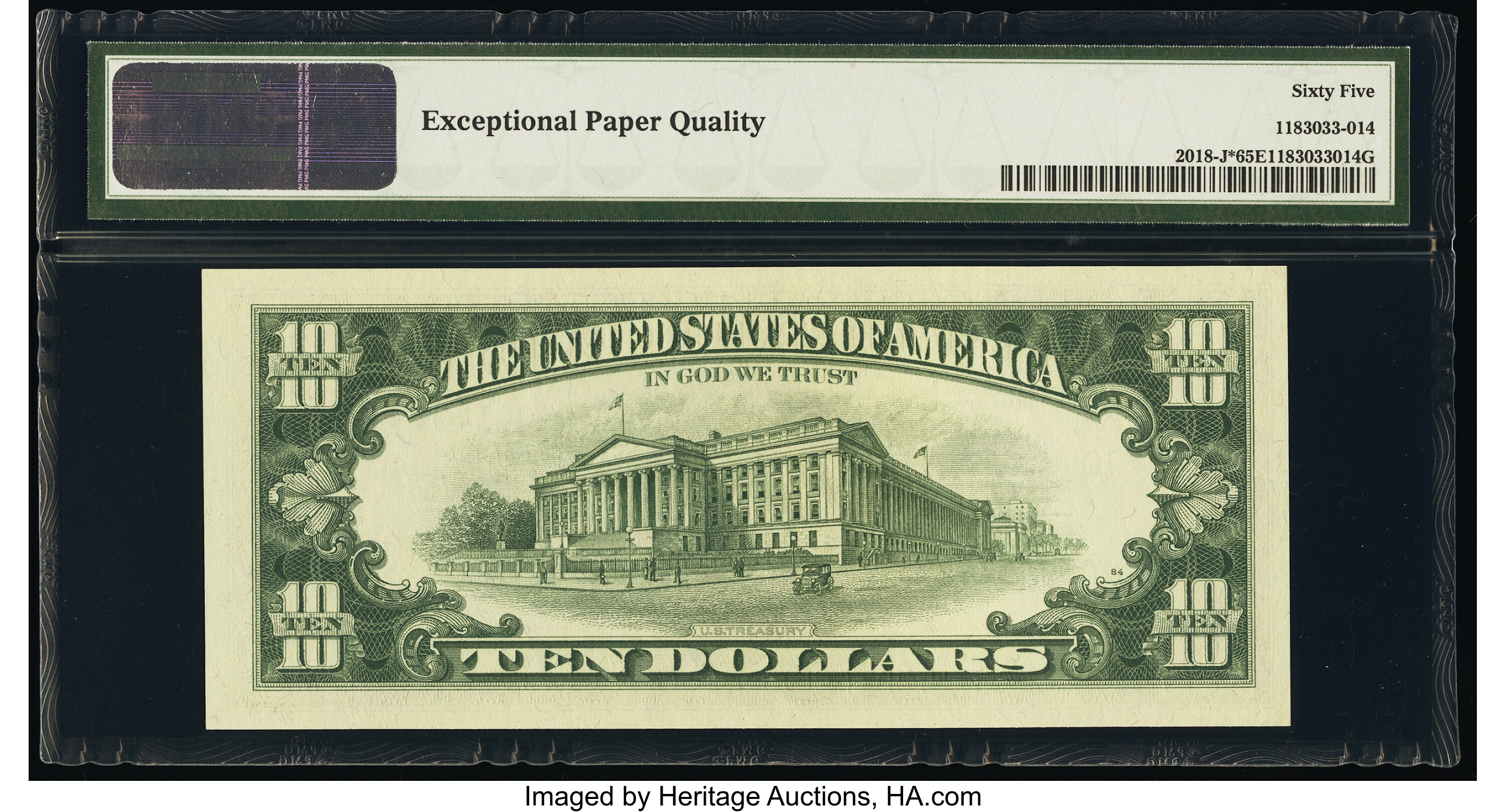 image for: Fr. 2018-J* $10 1969 Federal Reserve Star Note. PMG Gem Uncirculated 65 EPQ....