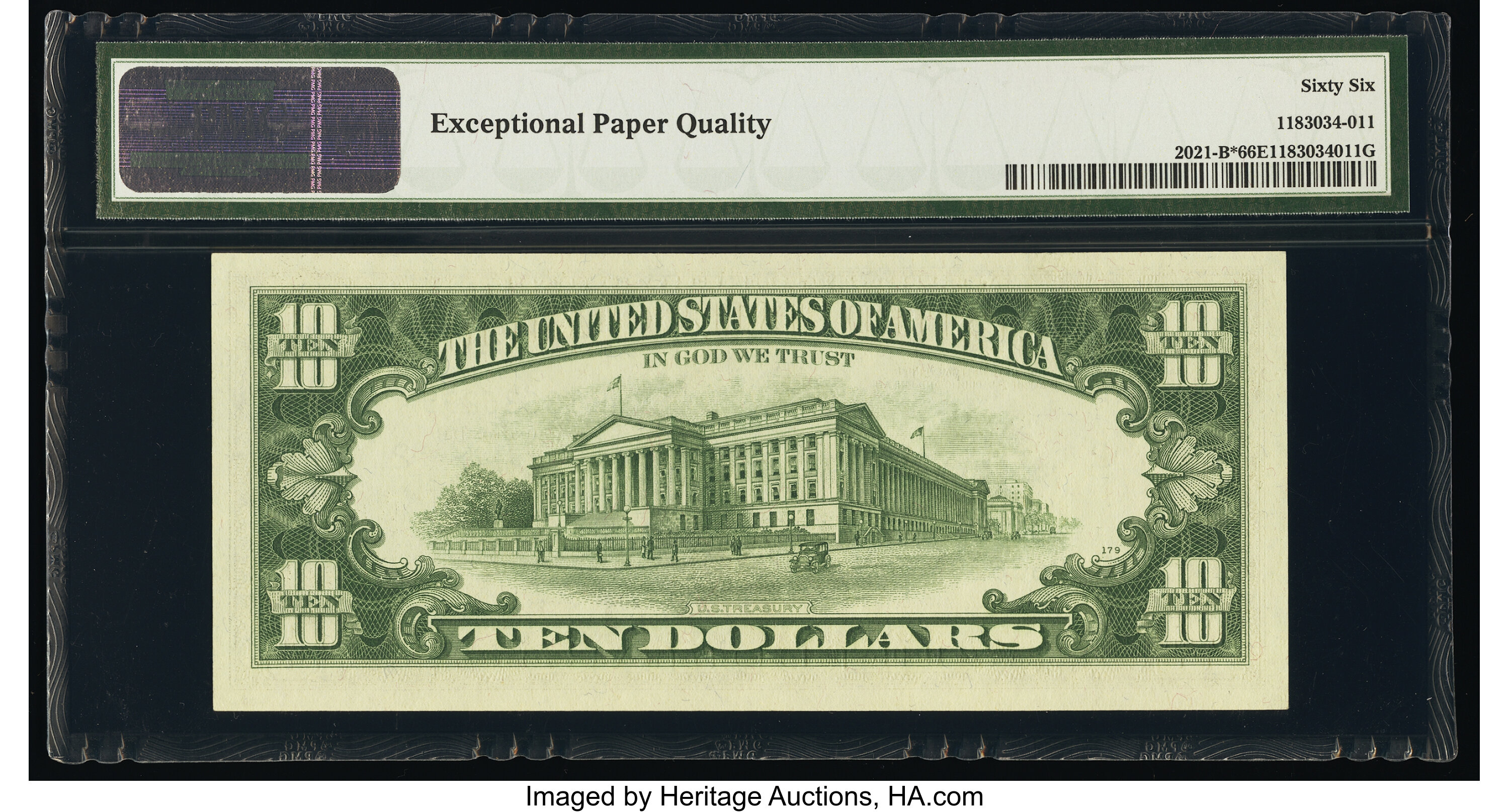 image for: Fr. 2021-B* $10 1969C Federal Reserve Star Note. PMG Gem Uncirculated 66 EPQ....