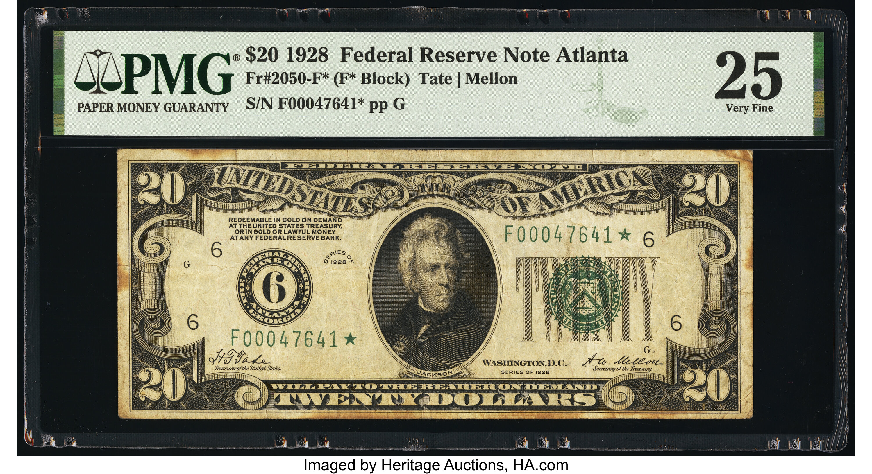 image for: Fr. 2050-F* $20 1928 Federal Reserve Star Note. PMG Very Fine 25....