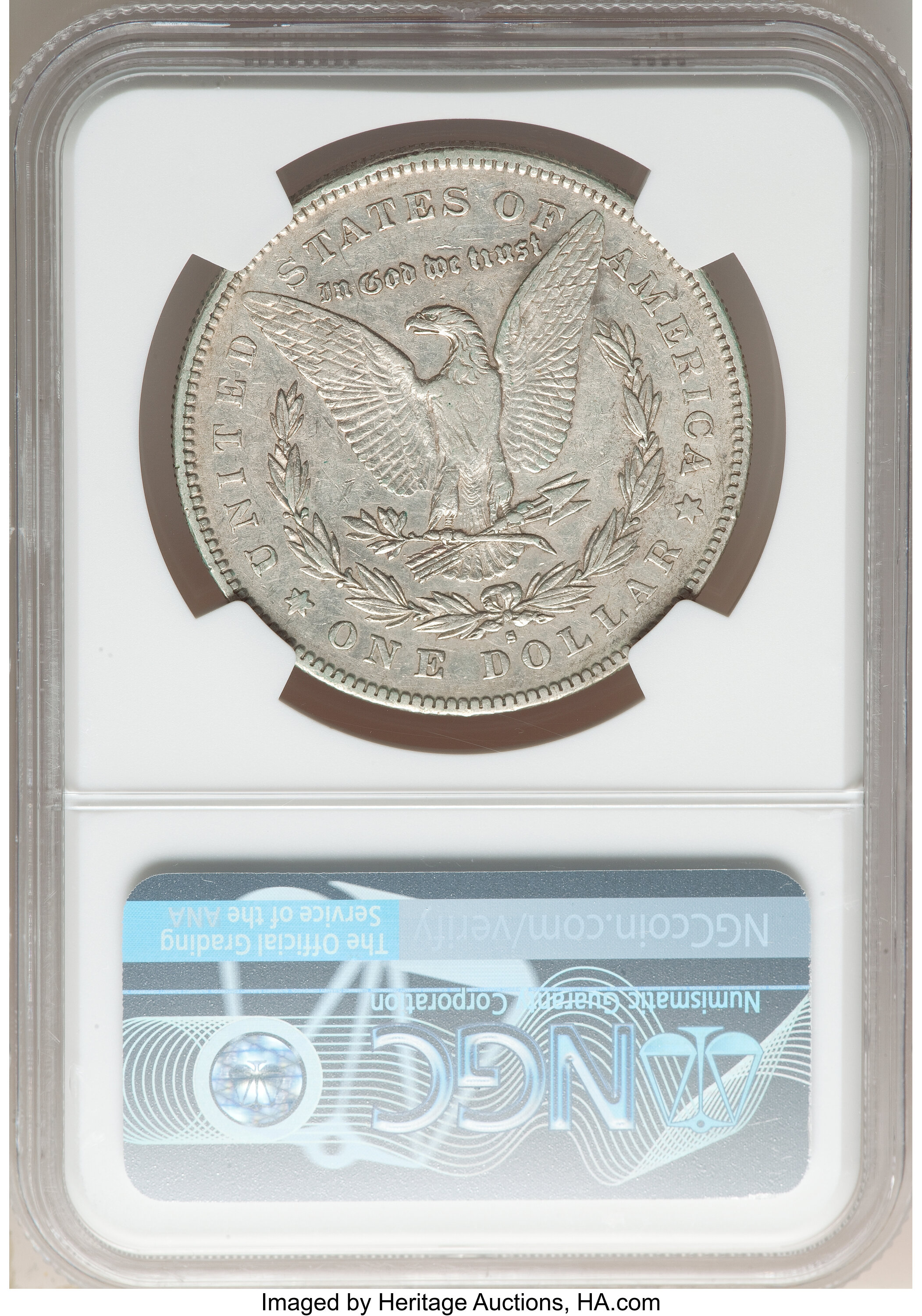 image for: 1879-S $1 Reverse of 1878, VAM-34, XF40 NGC. A Top 100 Variety. NGC Census: (0/0). PCGS Population: (12/15). CDN: $121 Whsl...