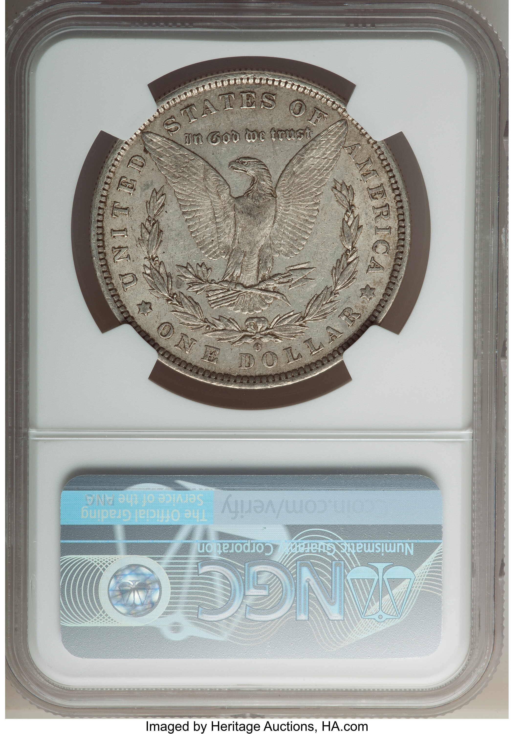 image for: 1881-O $1 Doubled Ear, VAM-27, AU53 NGC. A Hot 50 Variety. NGC Census: (0/0). PCGS Population: (9/52). CDN: $70 Whsle. Bid ...