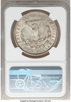 image for: 1921-D $1 Unicorn, VAM-1N, AU55 NGC. A Hitlist 40 Variety. NGC Census: (0/0). PCGS Population: (9/60). CDN: $50 Whsle. Bid ...