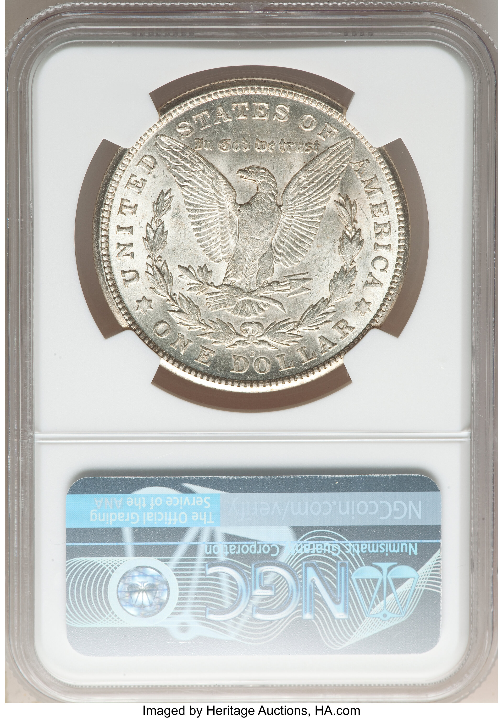 1921-S $1  BU Scratch, VAM-6A AU50 CAC thumbnail 13