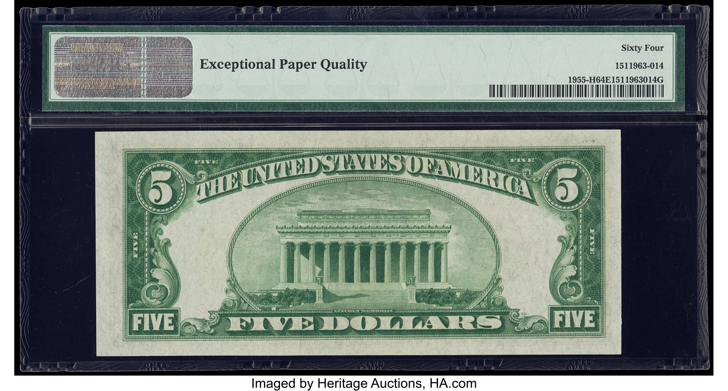 image for: Fr. 1955-H $5 1934 Light Green Seal Federal Reserve Note. PMG Choice Uncirculated 64 EPQ....