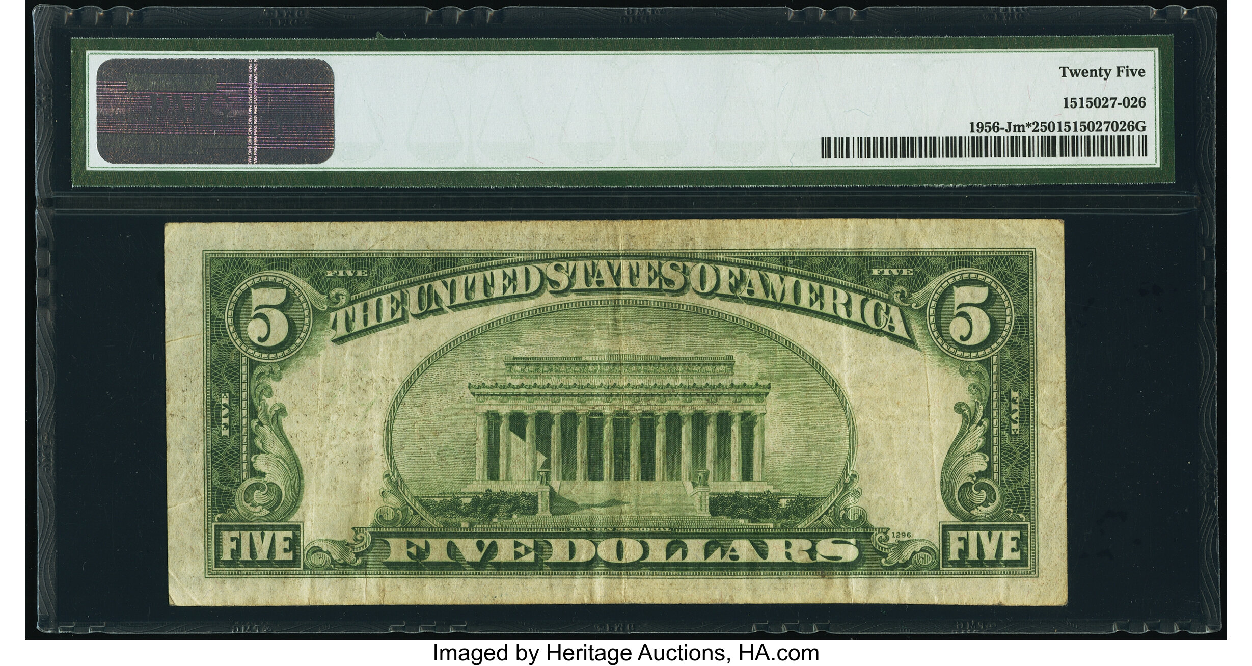 image for: Fr. 1956-J* $5 1934 Dark Green Seal Mule Federal Reserve Star Note. PMG Very Fine 25....