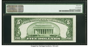 image for: Fr. 1958-H* $5 1934B Federal Reserve Star Note. PMG Choice Extremely Fine 45....