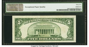 image for: Fr. 1959-G $5 1934C Mule Federal Reserve Note. Back Plate 637. PMG Choice Very Fine 35 EPQ....