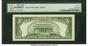 image for: Fr. 1960-I $5 1934D Federal Reserve Note. PMG Gem Uncirculated 65 EPQ....