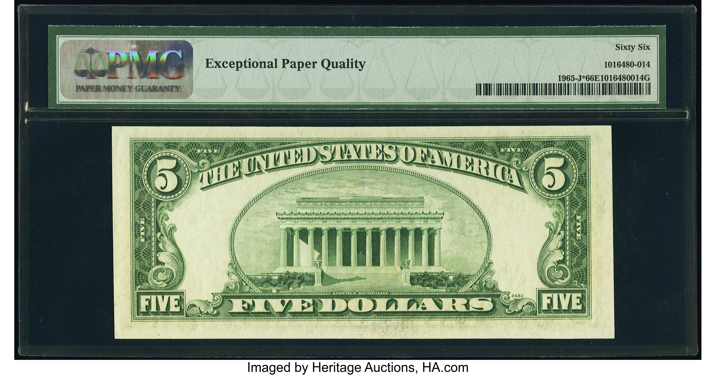 image for: Fr. 1965-J* $5 1950D Federal Reserve Star Note. PMG Gem Uncirculated 66 EPQ....