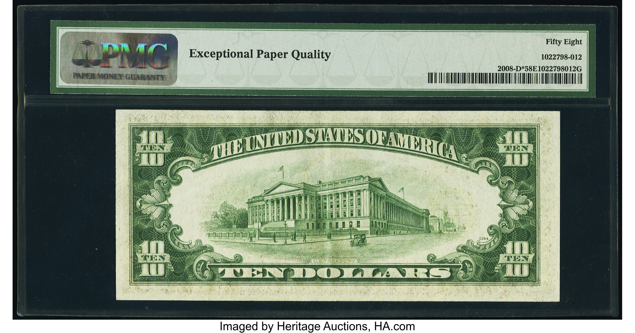 image for: Fr. 2008-D* $10 1934C Wide Federal Reserve Star Note. PMG Choice About Unc 58 EPQ....