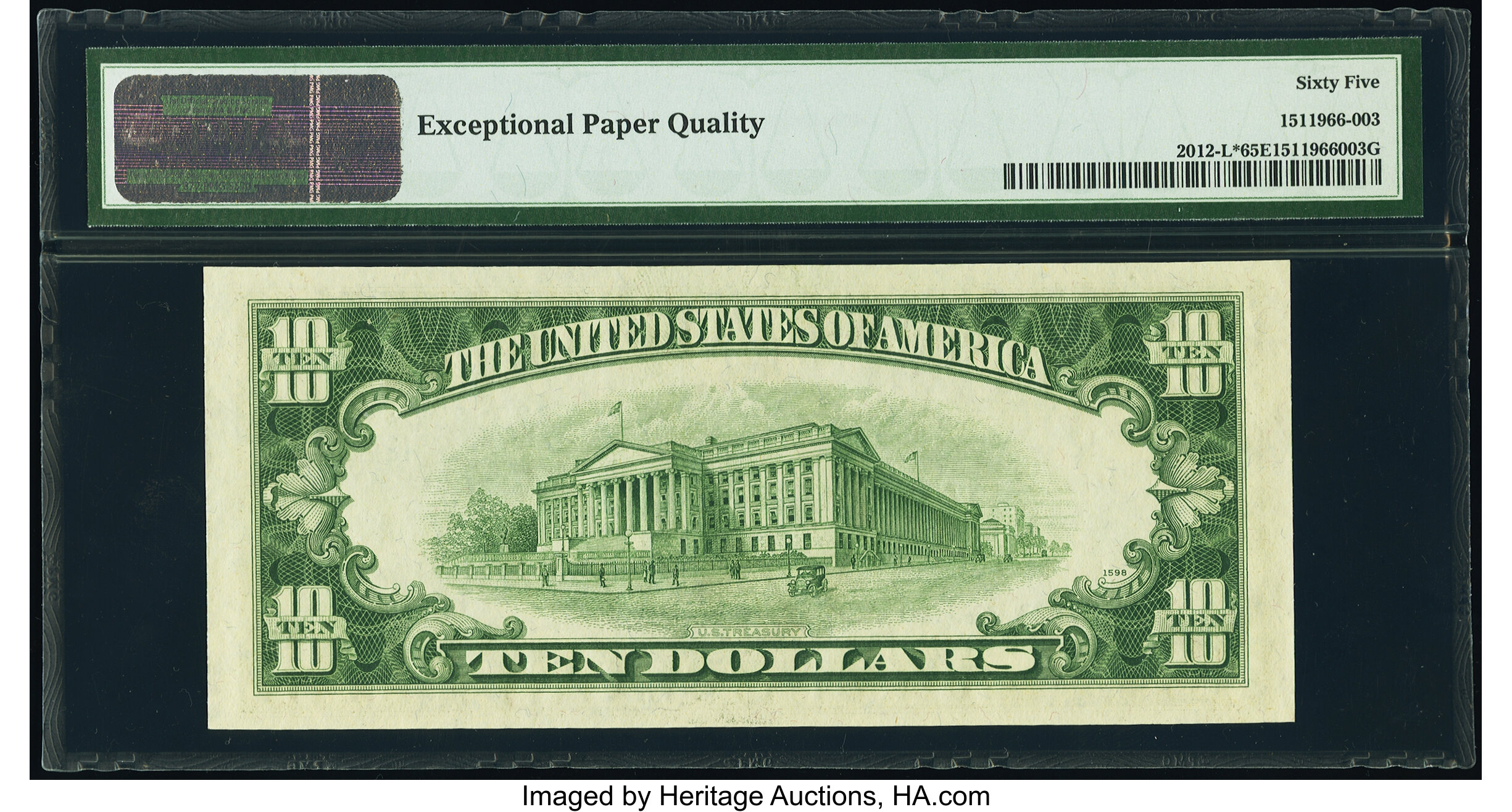 image for: Fr. 2012-L* $10 1950B Federal Reserve Star Note. PMG Gem Uncirculated 65 EPQ....