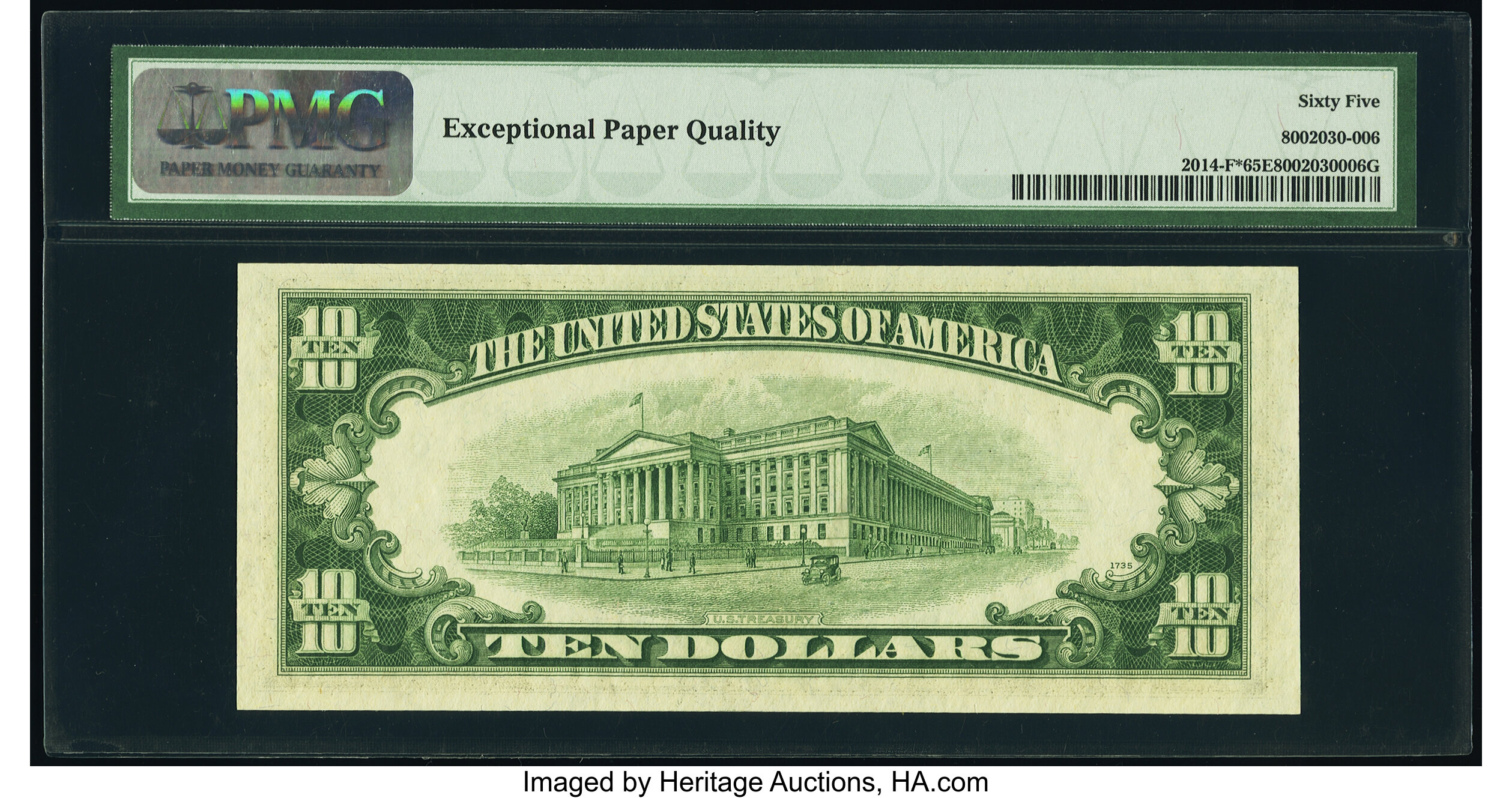 image for: Fr. 2014-F* $10 1950D Federal Reserve Star Note. PMG Gem Uncirculated 65 EPQ....