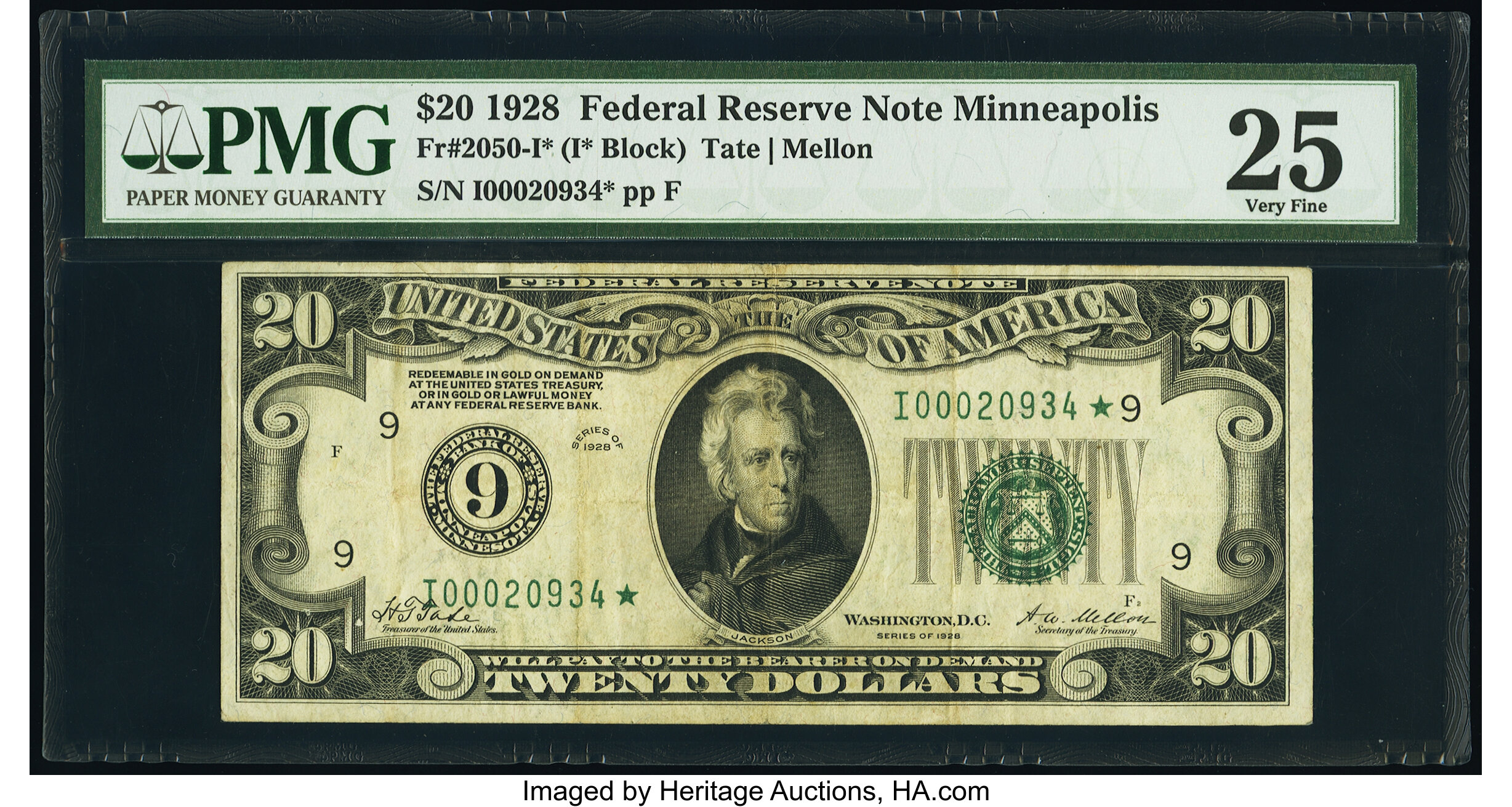 image for: Fr. 2050-I* $20 1928 Federal Reserve Star Note. PMG Very Fine 25....