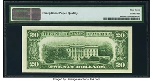 image for: Fr. 2059-C $20 1950 Federal Reserve Note. PMG Superb Gem Unc 67 EPQ....