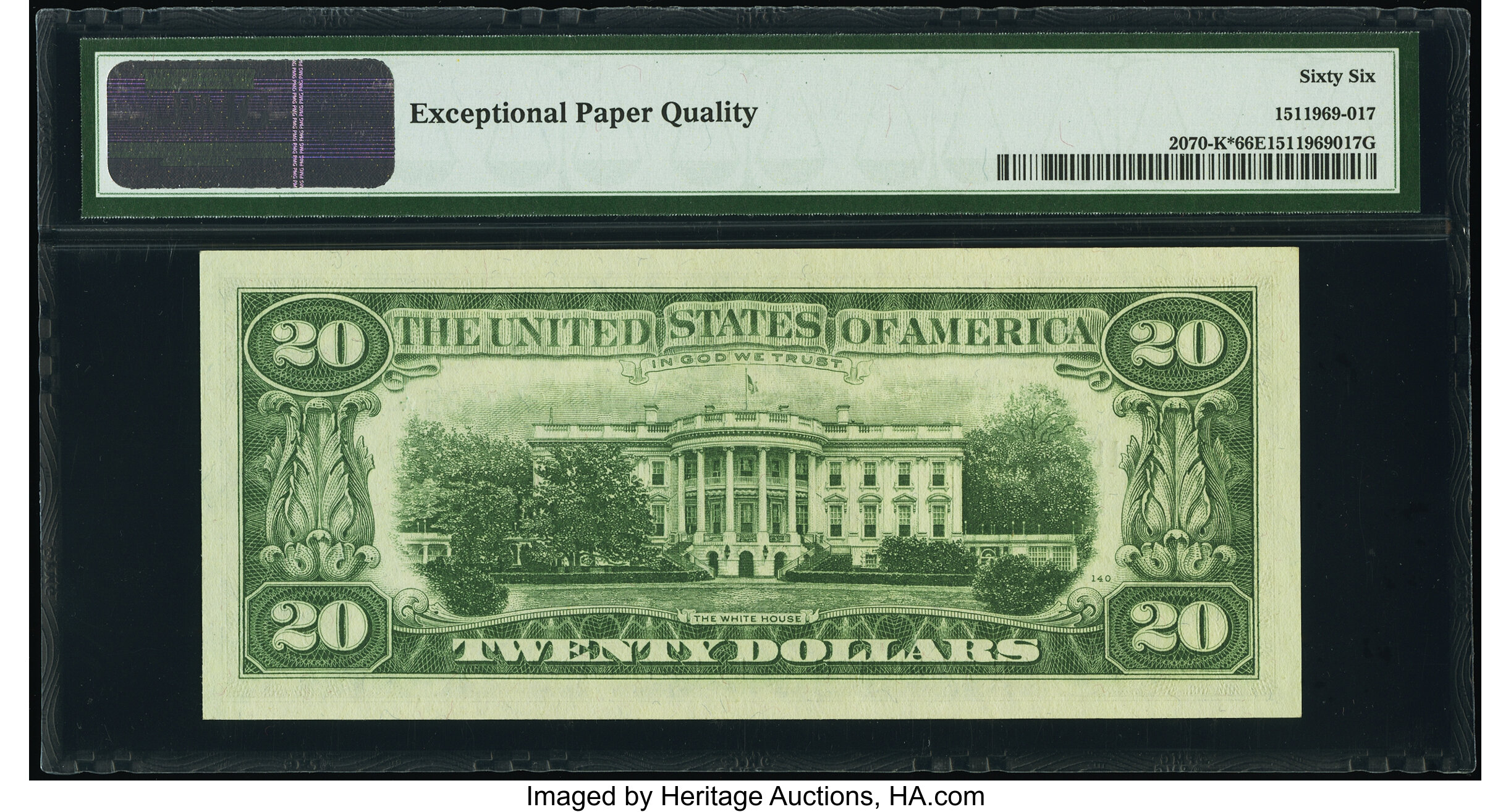 image for: Repeater Serial Number 01350135 Fr. 2070-K* $20 1969C Federal Reserve Star Note. PMG Gem Uncirculated 66 EPQ....