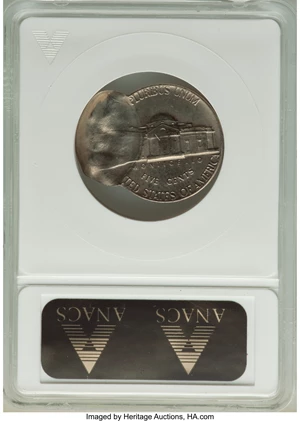 image for: 1976-D 5C Jefferson Nickel -- Double Struck -- MS60 ANACS. Mintage 563,964,147....
