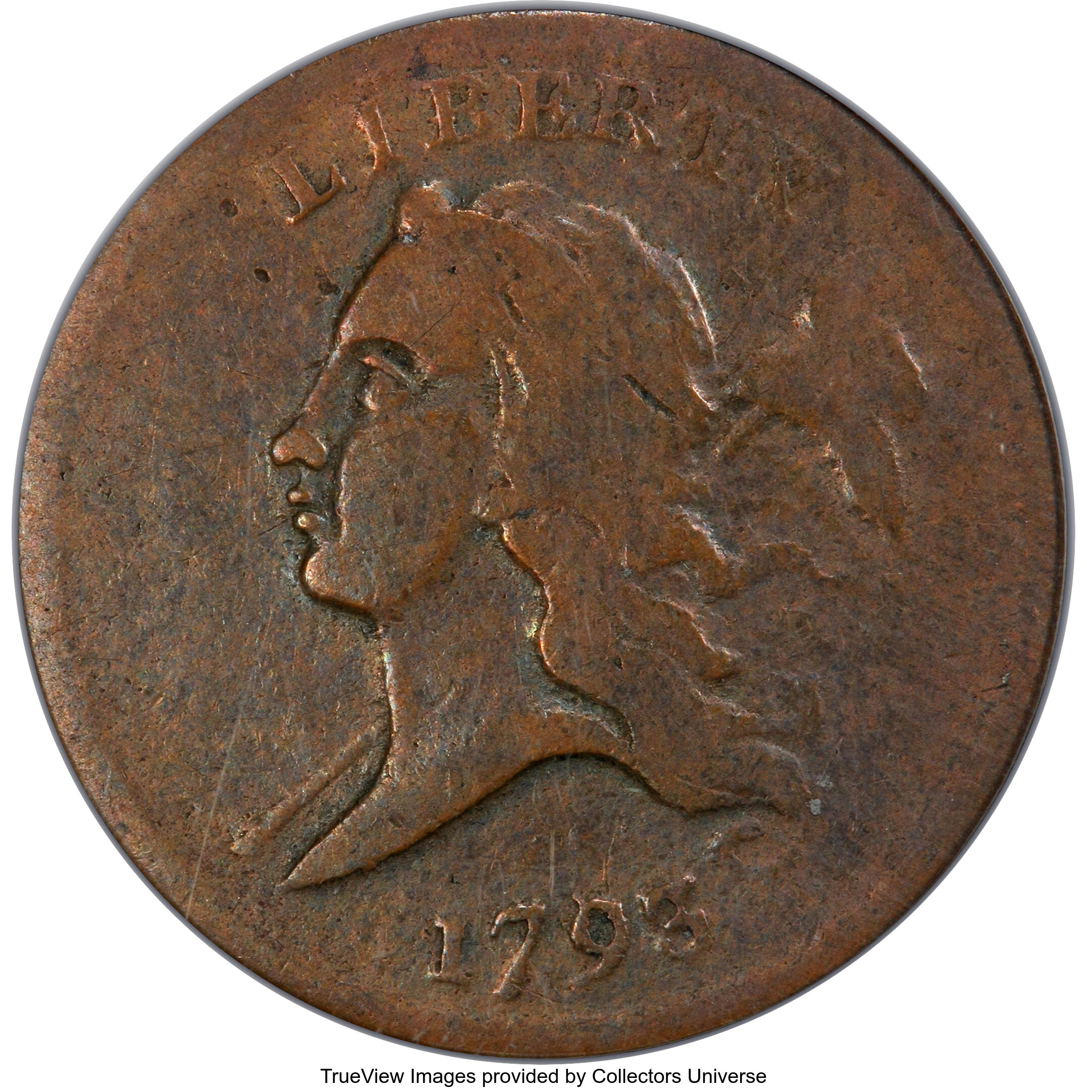 image for: 1793 1/2 C C-2, B-2, R.3, VF20 PCGS....