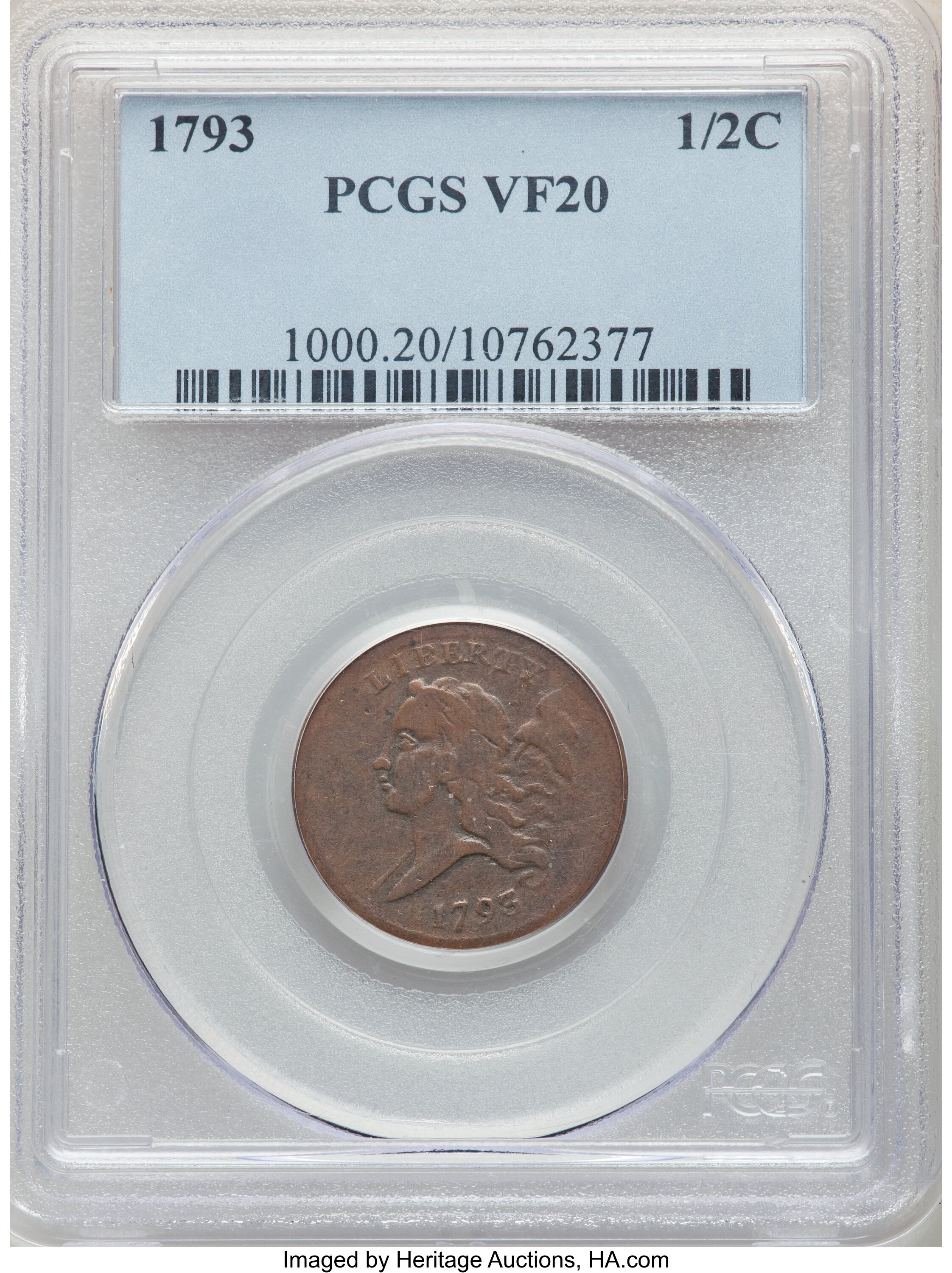 image for: 1793 1/2 C C-2, B-2, R.3, VF20 PCGS....
