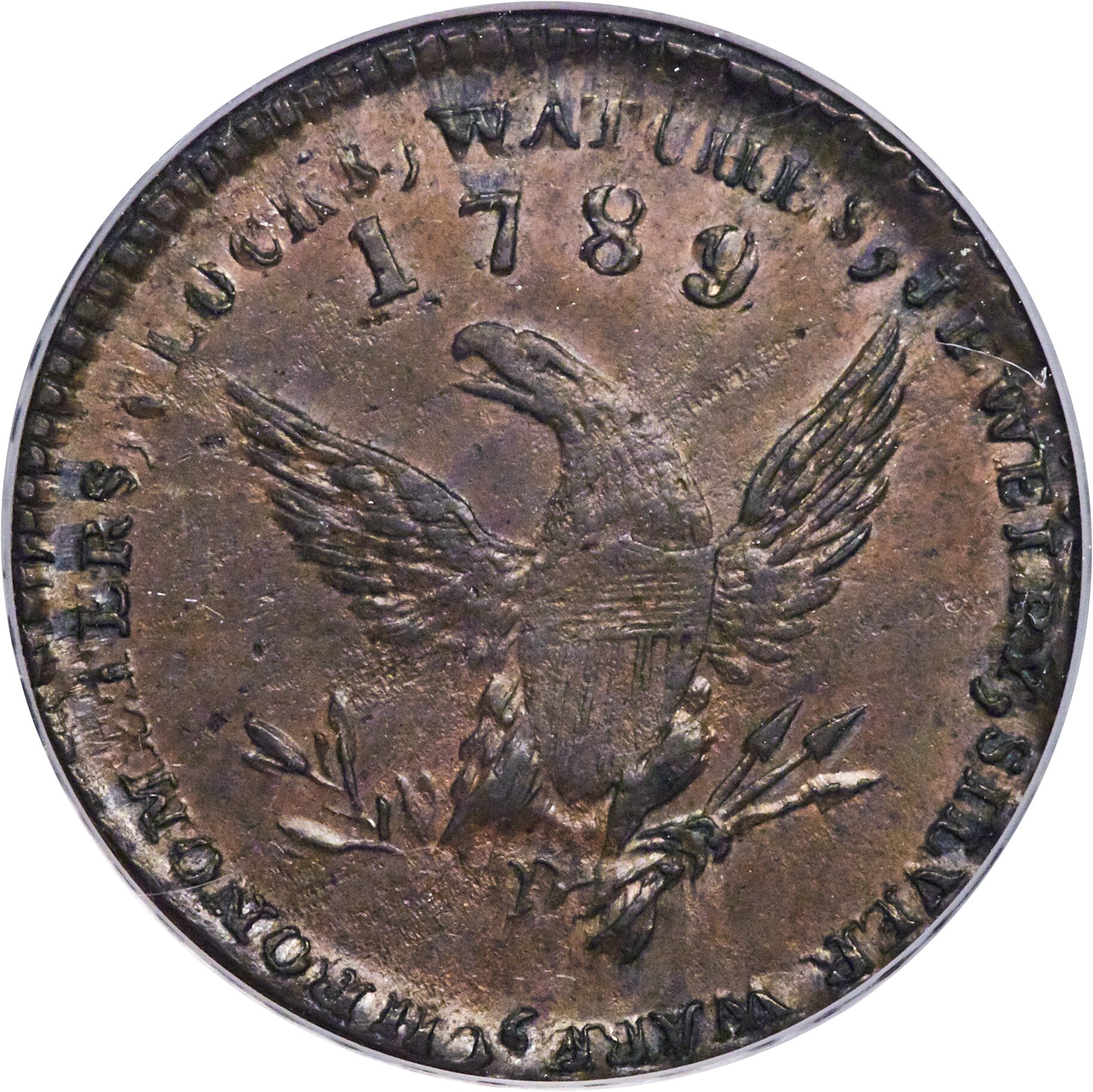 image for: 1789 TOKEN Mott Token, Thick Planchet, Engrailed Edge MS62 Brown PCGS. Breen-1024, Rulau-E-NY-612.  PCGS Population: (5/0)....