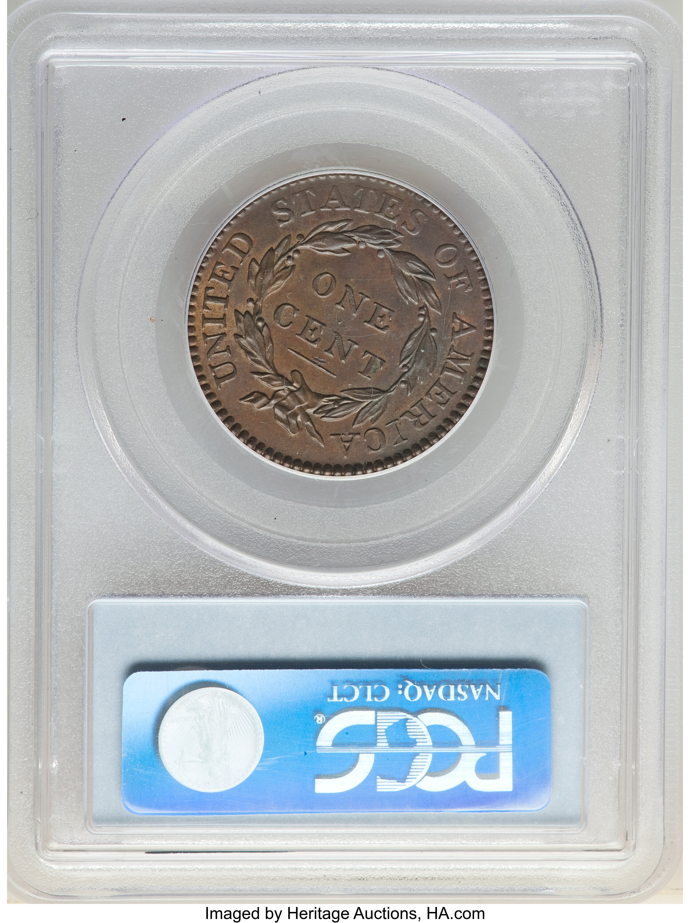 image for: 1819/8 1C Large Date, N-1, R.1, MS64 Brown PCGS. Ex: Dan Holmes. PCGS Population: (4/2). NGC Census: (2/0). MS64.Ex: Ve...