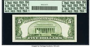 image for: Fr. 1961-B $5 1950 Narrow Federal Reserve Note. PCGS Superb Gem New 67PPQ....