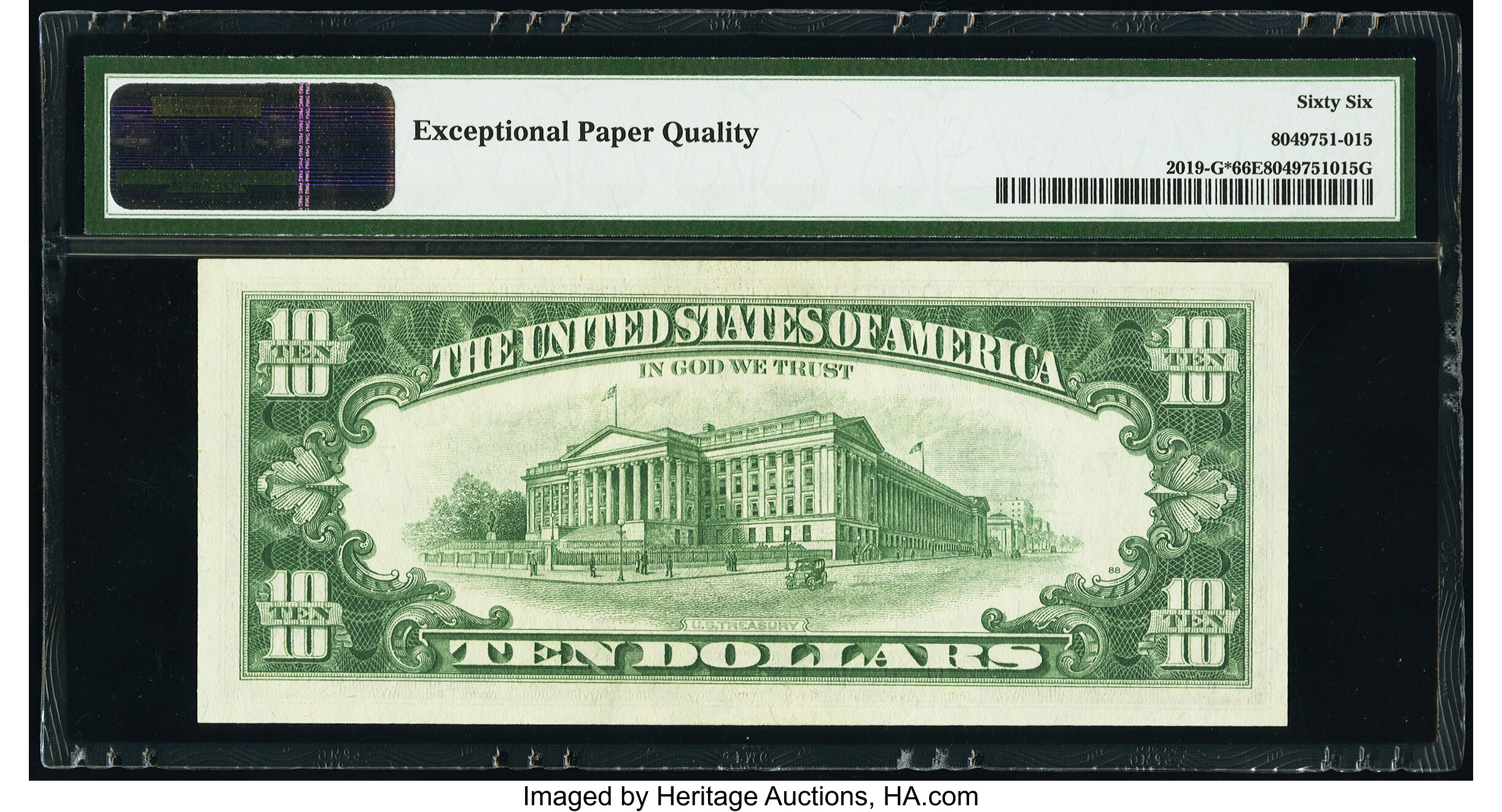 image for: Fr. 2019-G* $10 1969A Federal Reserve Star Note. PMG Gem Uncirculated 66 EPQ....