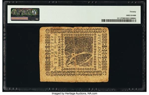 image for: Continental Currency February 17, 1776 $5 PMG Very Fine 20....