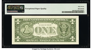 image for: Fr. 1900-B $1 1963 Federal Reserve Note. PMG Superb Gem Unc 67 EPQ....